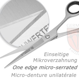 DREI SCHWERTER - Rustproof professional hair scissors, hairdressing scissors in a case, with comb and cloth