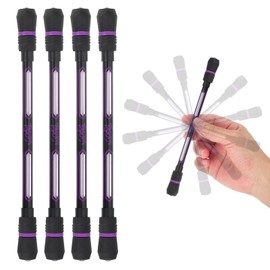 PATIKIL 4 Pcs Spinning Pen, 0.5mm Gel Pens Black Ink Rollerball Pens Fidget Rolling Finger Cool with Weighted Ball for Adults Game Entertainment Pressure Reduce Office, Purple
