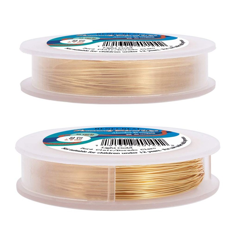 BENECREAT 24Gauge(0.5mm) Tarnish Resistant Light Gold Wire Jewellery Making Copper