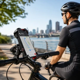 Bike Phone Holder for 4.7–7 Inch Smartphones – 360° Adjustable Handlebar Mount for GPS Viewing and Outdoor Riding