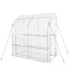 BPS 7x3x7 FT Lean to Greenhouse with Shelves, Large Walk-in