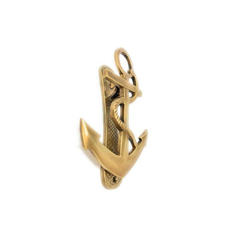 Madison Bay Company Nautical Ship's Anchor Antiqued Brass Door Knocker,