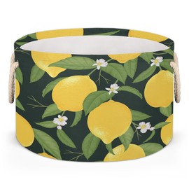 Lemonade Fruit Tree Storage Basket Cube Laundry Basket Large Storage Basket Bin with Handle Clothes Basket Laundry Hamper Organizer for Nursery Home Office
