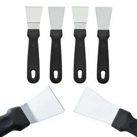 4 Pack Grill Scraper - Small Metal Grill Scraper Tool for Outdoor BBQ Stiff Grill Pan Cleaning Scraper Spatula - No need to change Flexible Blades