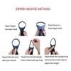 BESMODZ Men's Blue Grey Striped Zipper Tie Silk Pre-Tied Formal