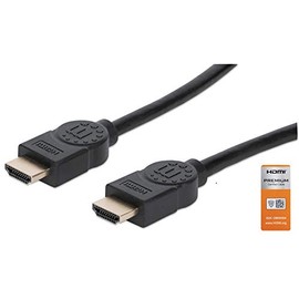 MANHATTAN - Cable HDMI 2.0 de 3 m, 4K de Alta Velocidad, 4K@60Hz, 18 Gbps, Certificación Premium, 4K@60Hz UHD, HEC, ARC, 3D, Ancho de Banda de 18 Gbps