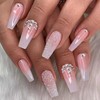 IQXGE Long Press on Nails Square Glossy False Fake Nails