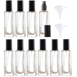 Rowcay Mini Perfume Atomizer 20ml Refillable Glass Perfume Bottles Empty Spray Bottles for Travel Fine Mist Sprayer for Toiletries Sample Dispenser -10 Pcs Black