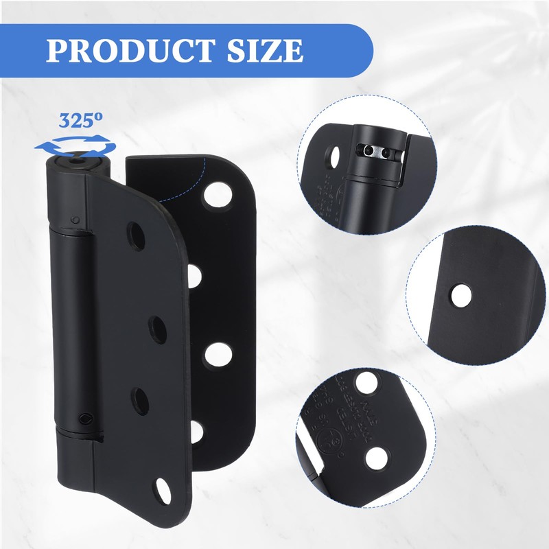 Yaocom 10 Pcs Self Closing Door Hinge 3.5'' Spring Loaded