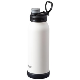 Atlas ADHB-1000WH Water Bottle, 33.8 fl oz (1 L), Direct Drinking, Cold Insulated, Sports Bottle, Lightweight, Compatible with Sports Drinks, Large Capacity, Easy to Carry, Includes Handle, Direct