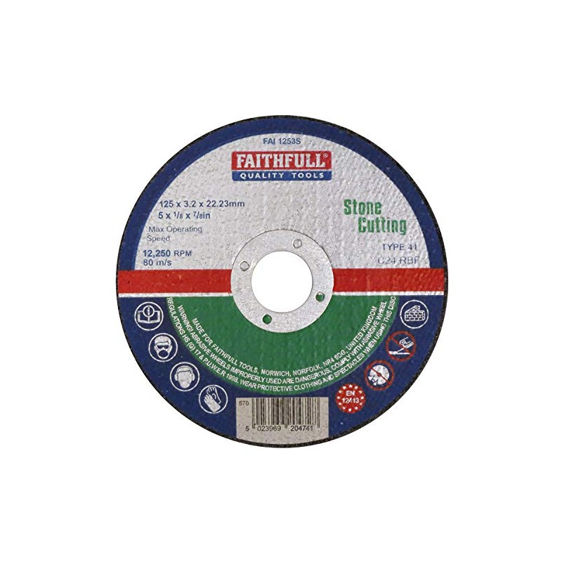 Faithfull FAI1253S Stone Cutting Disc 125mm x 3.2 x 22.23