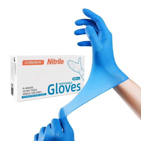 ANBOSON Nitrile Exam Gloves 6mil – Latex-Free, Powder-Free, Textured for