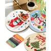 TINDTOP Christmas Embroidery Kit for Adult, 5 Pack Embroidery DIY