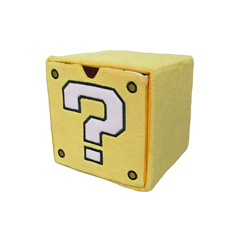 三英貿易 スーパーマリオ ぬいぐるみ雑貨 ぬいぐるみチェスト(ハテナブロック) W14×D14×H14cm MZ32