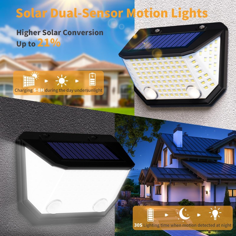 K KASONIC Solar Lights with Dual Sensor Outdoor 2