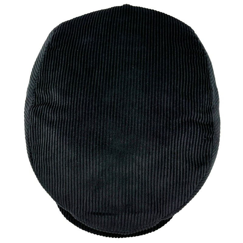 WEROR WEROR-396.1 Men's Flat Cap Peaked Cap Cord, black, 59