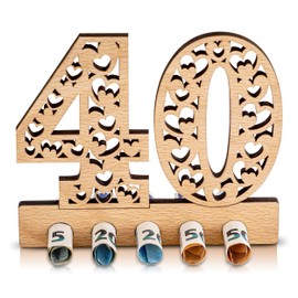 DARO Design - 40th Birthday Money Gift Wooden 40th Anniversary Heart Pattern