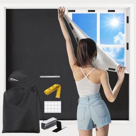 Blackout Sheet, Pure Black, Window, Cloth, Window Shading Sheet, Blackout Fabric, Window Glass Blindfold Sheet, 420d Oxford, Heat Shield, UV Protection, UV Protection, Easy to Apply and Easy to Peel