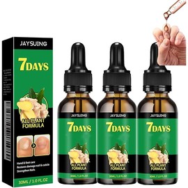 3Pcs Ginger Nail Treatment,7days Nail Treatment,Nail Growth Serum,Ginger Cuticle Care Oil for Nails Strengthener,Promote Nail Growth(30ml)