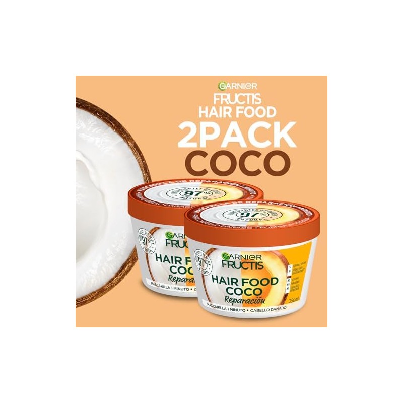 Kit Garnier Fructis HairFood Coco mascarilla para cabello dañado 2Pack