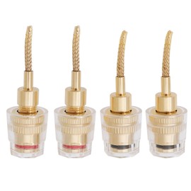 Micro Traders 4pcs 2mm Pin to Banana Female Gold-Plated Connector 4mm Banana Female to 2mm Pin Connector HiFi Cable Adapter Plug for Audio 16.5x44mm
