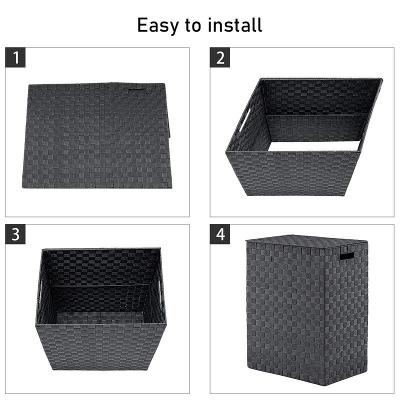 YOUDENOVA Handwoven Laundry Basket Hamper with Removable Liner Bag and