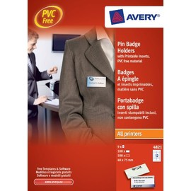 Avery Pin Badge 40 x 75mm
