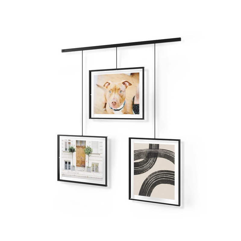Umbra Exhibit Picture Frame Gallery Set, Adjustable Wall Collage Displays