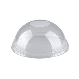 Papstar 11314 50 "Hurricane" Domed Lid PET Round Diameter 9.5 cm, 4.5 cm Without Hole, Transparent