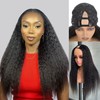 DSEKCAIN Yaki Straight V Part Wig Human Hair Glueless Clip