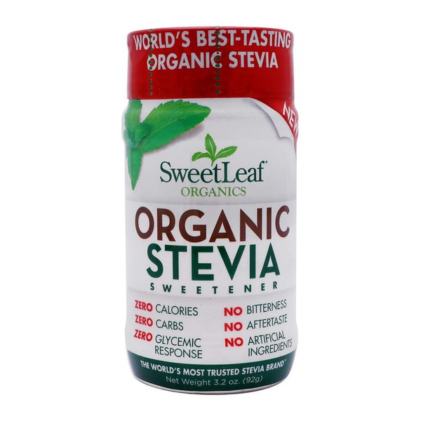 Sweet Leaf Stevia Organic Sweetener Powder, 3.2 Ounce