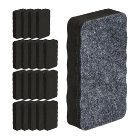 Relaxdays Whiteboard Sponge Set of 20, Magnetic Sponge Square, School & Office, HBT 2 x 10.5 x 5.5 cm, Blackboard Wiper, Eva, Black