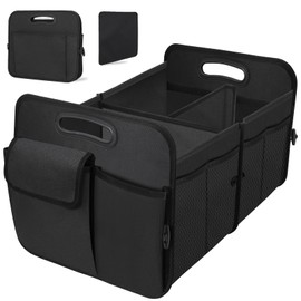 HABOPET Trunk Organizer, Collapsible Waterproof Multi-Functional car Trunk Grocery Organizer Storage for SUVs & Sedans, Car Accessories for Women/Men, 3 Compartments