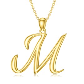 Initial Necklaces 26 Capital Letter Necklaces S925 Sterling Silver Letter Pendant Initial Necklaces for Women-UK-M-Y