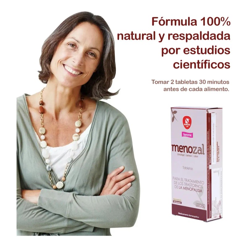 Menozal Suplemento 60 Tabs Apoyo Reduce Síntomas Menopausia