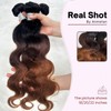 ANMETAN 1B/2/30 Ombre Body Wave Human Hair Bundles With Closure,