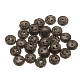 sourcing map 30pcs 16L Wooden Sewing Button 3/8"(10mm) 2 Holes Wood Round Craft Replacement Buttons for Sewing Clothing Pillow DIY Crafts Decoration, Deep Brown