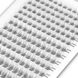 WONSIS Self Adhesive Eyelashes, 156 Pcs Self Adhesive Eyelash Clusters, No Glue Needed, Invisible Strip Tape - Longer Lasting, No Sticky Residue Pre Glued Eyelashes (Natural-Mixed)…