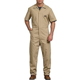 Dickies Men's Short-Sleeve Coverall, Khaki, X-Large
