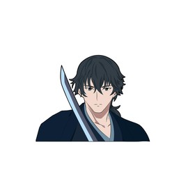 Sword of The Demon Hunter Anime Decal Stickers for Cars Laptop Skateboard Wall Decor UV Resistant 5 in X 5.5 in (Jinta Katana)