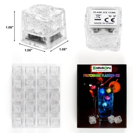 100 PCS Light Up Ice Cubes for Drinks, Multi Color Led Ice Cubes with Changing Lights, IP67 Waterproof Glowing Ice Cube, Elevate Your Drinks for Club Bar Party Wedding