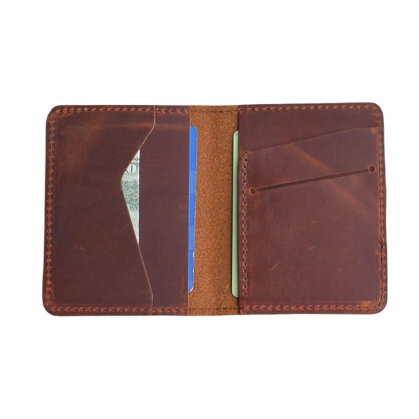 Handmade Distressed Men's Minimalist Leather Wallet Card Holder Wallets for