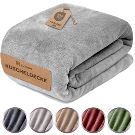 luxoon Fleece Blanket Fluffy Warm Winter - Cuddly Blanket for Cosy Winter Evenings, Ultra Soft and Warming, Ideal for Sofa and Bed, 100% Polyester, Colour Pack of 1, 150 x 200 cm, Grey