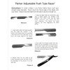 Parker PTABK Adjustable Stainless Black Handle Straight Barber Razor