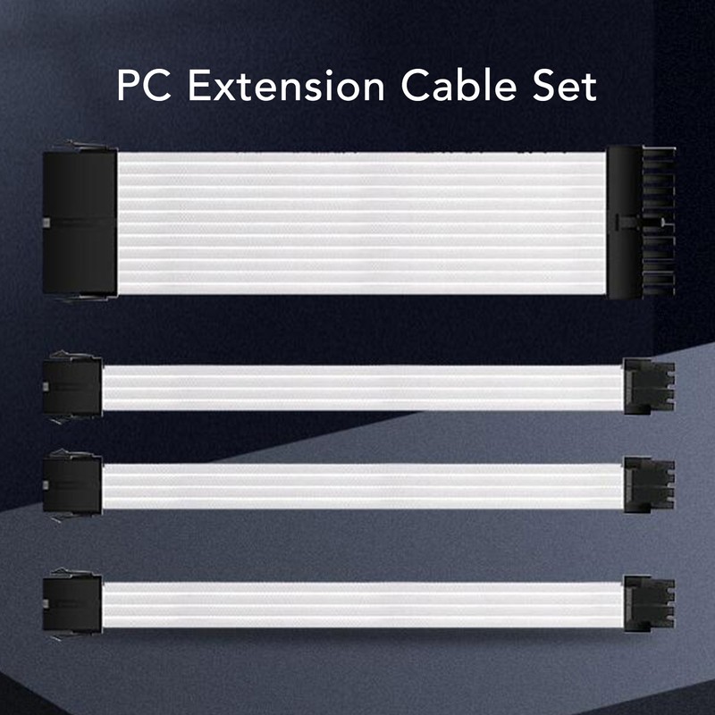 6PCS PC Extension Cable Set 30cm 24 Pin Motherboard Extension