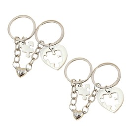 FOMIYES 2Pairs Couple Heart Keychains Matching Bag Hanging Decorations Cute Heart Design Key Rings for Him and Her Present for Valentine's Day Lightweight and Stylish