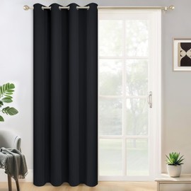Yakamok Blackout Room Darkening Curtain Panel - Window Treatment Panel for Home Theater, Noise Reducing Drape/Drapery, 52 inches Wide by 84 inches Long, 1 Piece, Black