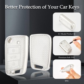 OFF WE GO Car Key Case Key Cover for VW Golf 7 Polo Skoda Octavia Tiguan MK7 Jetta Seat Leon Fabia Ibiza Fabia Superb Key Cover with Key Fob Key Shell White