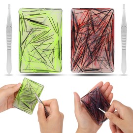 2 Pack Skin Picking Fidget Toys，Silicone Picking Pad with Tweezer, Hair Pulling Fidget Toys for Adults with Anxiety, ADHD, Trichotillomania or Dermatillomania