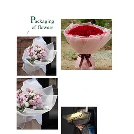 OPHRBU 20 Pcs Black border Flower Wrapping Paper,Waterproof Flower Bouquet Wrapping 23x23Inch,KoreanFlorist Supplies,for DIY Crafts,Floral Wrapping Paper,Wrapping Paper for Valentine's Day (ferrous)